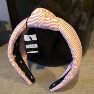 New Lele Sadoughi orange seersucker headband